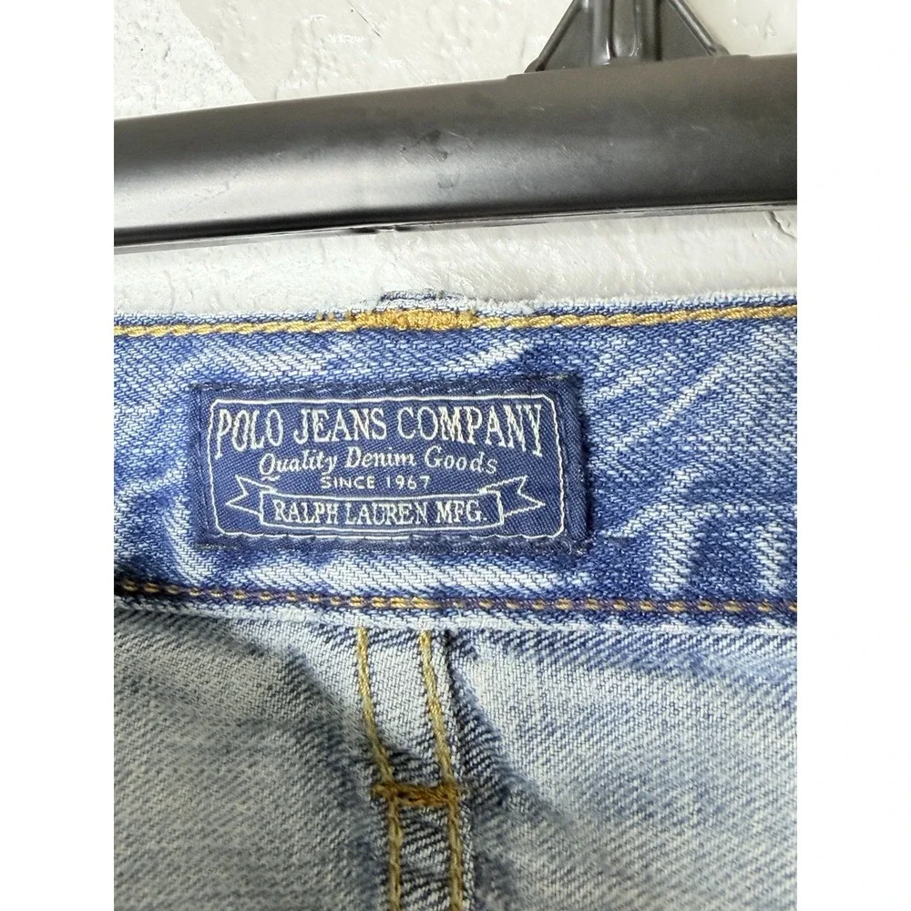 Polo Jeans Co Ralph Lauren Men's 34x32 Light Wash Straight Leg Denim Jeans